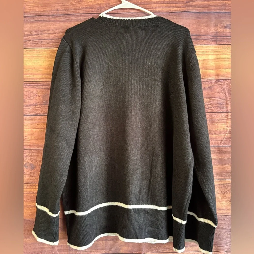 NWT Black Cardigan with White Accents - Picture 3 of 6
